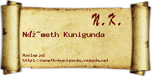 Németh Kunigunda névjegykártya